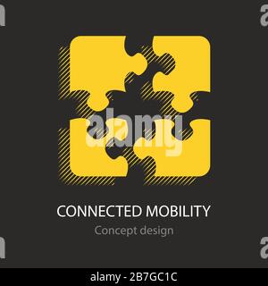 Connected mobility busines icon concept design Stock Vector