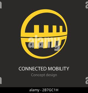 Connected mobility busines icon concept design Stock Vector