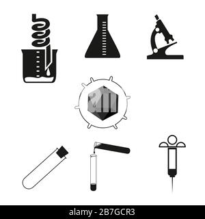 Chemical test tubes icons illustration vector, on white background Stock Vector