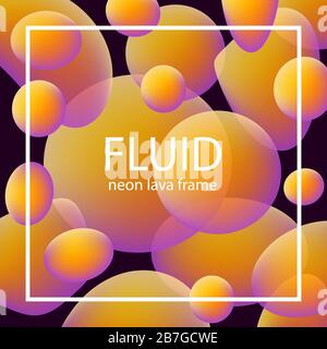 Glowing neon shiny transparent bubbles, glass circles or bio cell concept Stock Vector