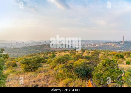 Pretoria skyline taken from Voortrekker Monument, capital city of South Africa Stock Photo