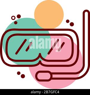 snorkel accessory line and color style icon Stock Vector