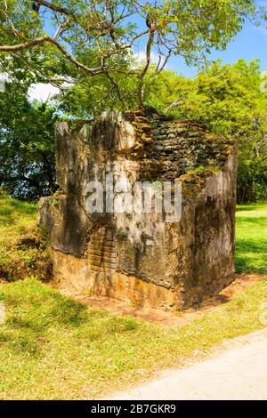 Asia Sri Lanka Polonnaruwa Dipauyana Island Park Gardens ruins Stock Photo