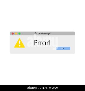 Error window in computer icon. Vector eps10 Stock Vector