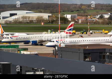 British European Airways airplanes parked on tarmac heathrow airport ...