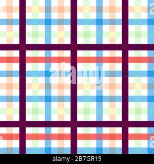 Colorful Plaid check pattern. Seamless fabric texture print for textile. Fashion print. - illustration Stock Photo