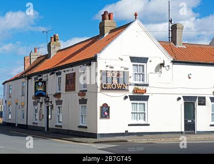 The Rose & Crown pub in Flamborough, East Yorkshire, England UK Stock Photo