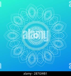 Mandala with floral patterns, complex pattern art. Vector Islam, Arabic, Indian, Ottoman motifs. Soft color gradient background. Stock Vector