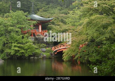 Beautiful Kyoto (Bentendo pavilion in Daigo-ji temple) Stock Photo