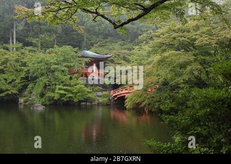 Beautiful Kyoto (Bentendo pavilion in Daigo-ji temple) Stock Photo