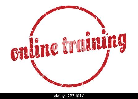 online training sign. online training round vintage grunge stamp. online training Stock Vector