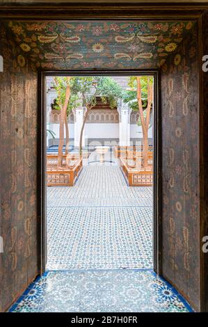 Inside Bahia Palace, Marrakesh. Morocco Stock Photo