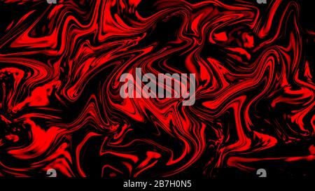 Abstract Red Psychedelic Liquefied Background. Fluid Colorful Texture in Digital Art Stock Photo