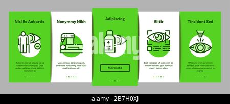 Glaucoma Ophthalmology Onboarding Elements Icons Set Vector Stock Vector
