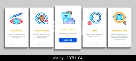Glaucoma Ophthalmology Onboarding Elements Icons Set Vector Stock Vector