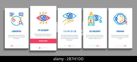 Glaucoma Ophthalmology Onboarding Elements Icons Set Vector Stock Vector