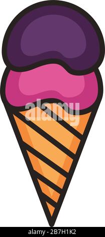ice cream line and fill style icon Stock Vector