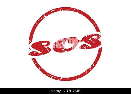 sos sign. sos round vintage grunge stamp. sos Stock Vector