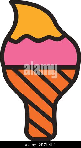 ice cream line and fill style icon Stock Vector