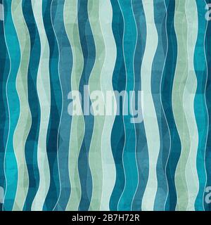 abstract wave seamless pattern with grunge effect Stock Vector