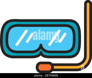 snorkel accessory line and fill style icon Stock Vector