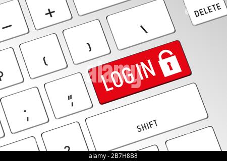 Computer keyboard key log out, business concept Stock Photo - Alamy