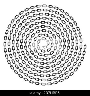 Grey Chain Spiral Isolated on White Background Stock Vector