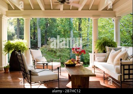 Modern furniture on Porch Stock Photo