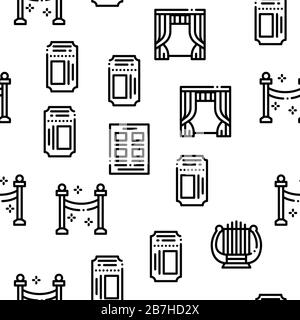 Theatre Equipment Seamless Pattern Vector Stock Vector