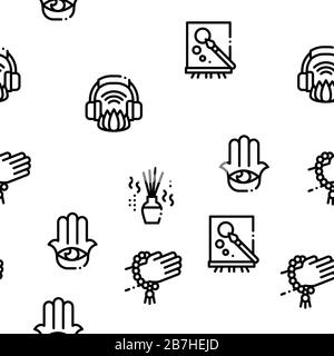 Meditation Practice Seamless Pattern Vector Stock Vector
