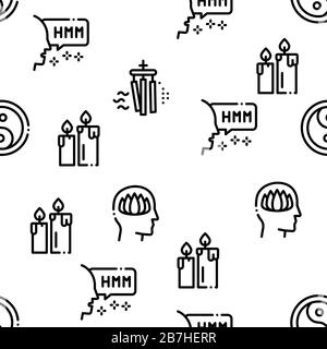 Meditation Practice Seamless Pattern Vector Stock Vector