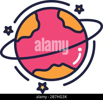 world planet earth line and fill style icon Stock Vector Image & Art ...