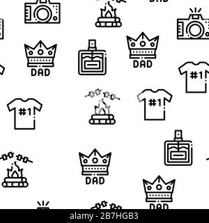 Dad Father Parent Seamless Pattern Vector Stock Vector