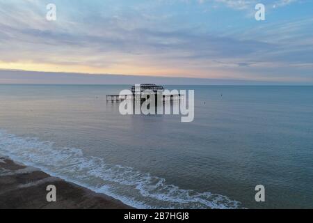 Early morning views of Brighton and hove from above during covid19 outbreak Stock Photo