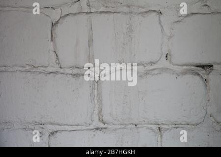 whitewashed cinder block wall background texture Stock Photo