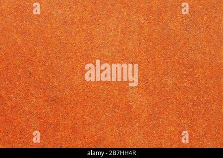 Top view on a sheet of old worn abandoned rusty metal. Abstract trendy modern rust texture background Stock Photo