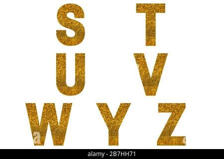Golden font Alphabet a, b, c, d, e, f made of golden sparkle background ...