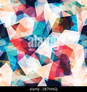 colored mosaic seamless pattern with grunge effect Stock Vector