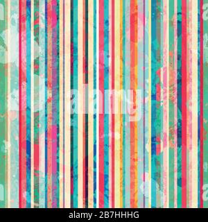 colored lines seamless pattern with blots effect Stock Vector