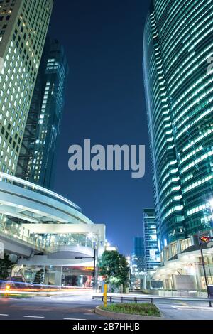 Skyline of skyscrapers at Shiodome Area in Shimbashi district, Tokyo, Kanto Region, Honshu, Japan Stock Photo