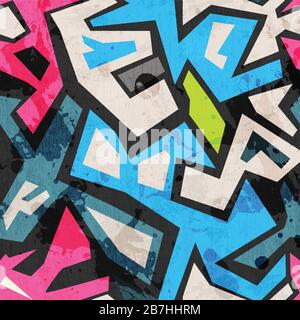 industrial graffiti seamless with grunge effect Stock Vector
