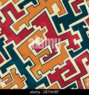 grunge tribal seamless pattern Stock Vector