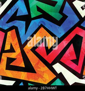 grunge colored graffiti seamless texture Stock Vector