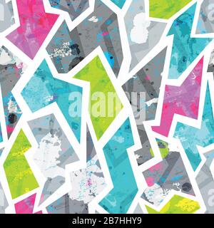 grunge seamless pattern with blots effect Stock Vector