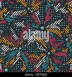 grunge mosaic seamless pattern Stock Vector