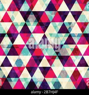 grunge red triangle seamless pattern Stock Vector