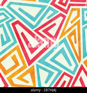 funky maze seamless pattern Stock Vector