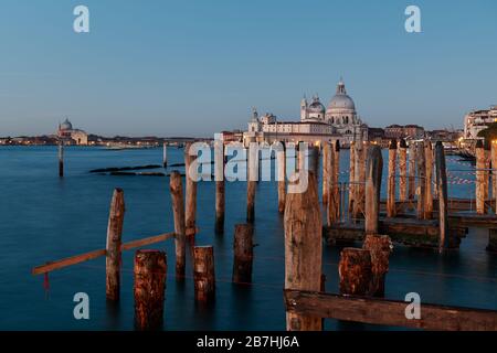 VENICE, ITALY February 20, 2020.View of the Santa Maria della salute Church from St.marcus square Stock Photo