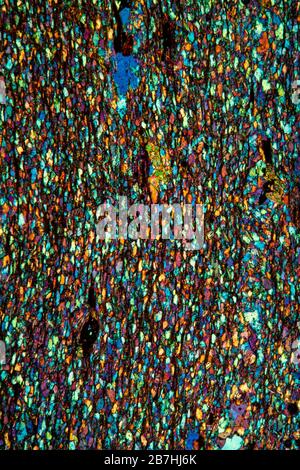 Mikaschist Mineral under the microscope 100x Stock Photo - Alamy