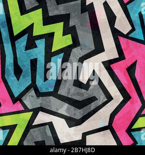 grunge graffiti seamless pattern Stock Vector